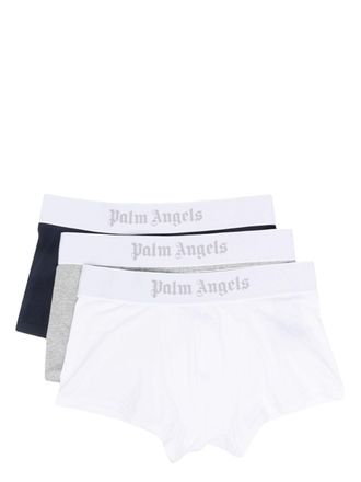 Palm Angels Set di 3 boxer con stampa - Blu