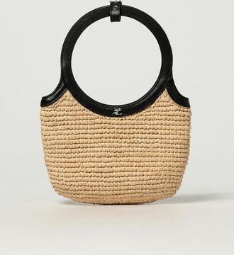 Courrèges Borsa Courrèges in rafia intrecciata e pelle