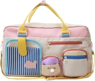 Generic Compatible For Casual Travel Bag for Women, Lightweight Gym Yoga Swim Fitness Duffel, Short Trip Business Carry-On, Dry Clean(Striped Style)