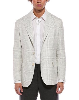 Eleventy Single Breasted Linen & Wool-Blend Jacket