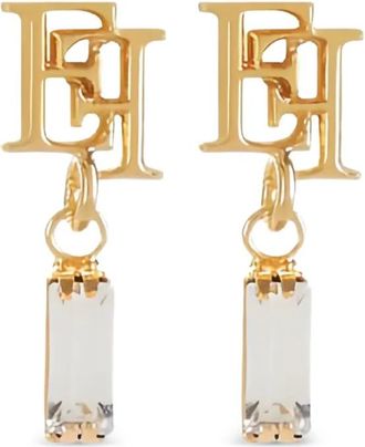 Elisabetta Franchi Orecchini con placca logo - Oro
