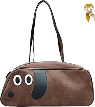 Generic Sausage Dog Crossbody Bag,Cute Dachshund Shaped Handbag,Dachshund Shoulder Purse with Adjustable Strap for Women (Coffee)