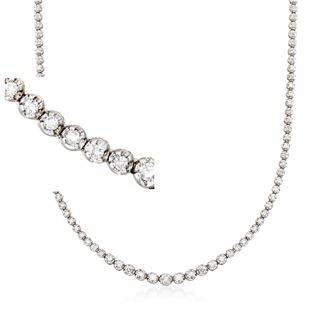 Ross-Simons Graduated Diamond Tennis Necklace in 14kt White Gold