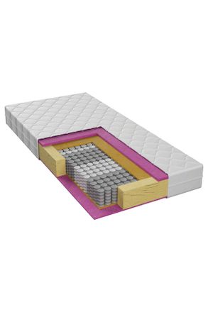 Boxxx Taschenfederkernmatratze, Weiß, Textil, H1 + H2, 90x200 cm, Bezug abnehmbar/waschbar, alternative Größen erhältlich, Wendematratze