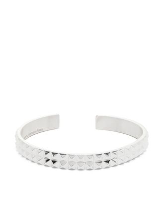 Le Gramme pyramid-guilloche bracelet - unisex - Sterling Silver - S