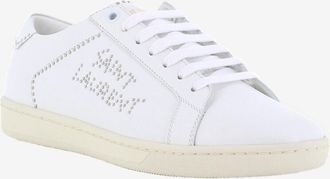 Saint Laurent Niedrige Schnürsneakers aus Glattleder mit Nieten SL/08