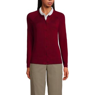 Lands End School Uniform Young Cotton Modal Cardigan Sweater in Garnet at Nordstrom, Size Xx-Small