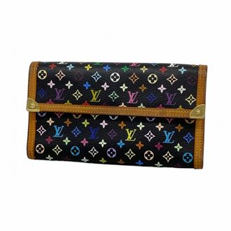 Louis Vuitton Noir Long Wallet (Tri-Fold) (Pre-Owned)