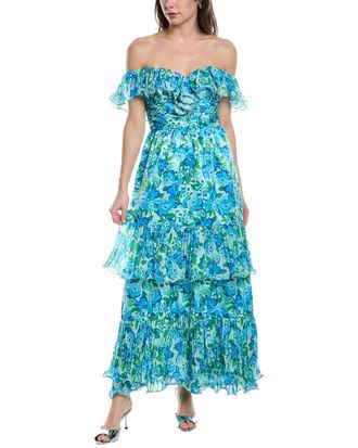 AMUR Pia Pleated Midi Dress