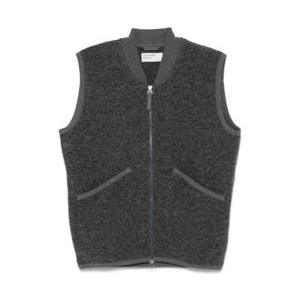 Universal Works Jassen, Heren, Grijs, L, Wol, Grijze Wollen Blend Rits Vest