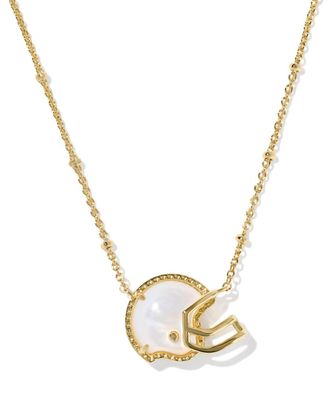 Kendra Scott Womens Football Helmet Short Pendant Necklace In Gold Ivory