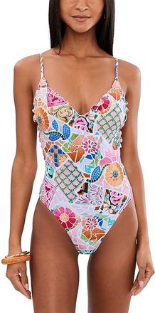 Seafolly BeachBoheme V-Neck One-Piece Womens Swimsuits One Piece Parfait Pink : AUS 14 (US Womens 10), Elastane/Nylon
