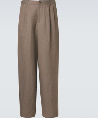 Giorgio Armani Archivio linen-blend straight pants