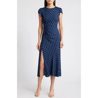 Reformation Frasier Polka Dot Midi Dress in Palo at Nordstrom, Size 10