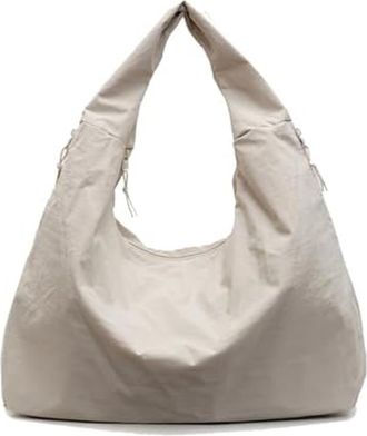 Generic Womens Solid Color Textured Draped Tote Bag, Large Capacity Fashion Versatile Shoulder Bag, Casual Versatile Shoulder Bags (White)