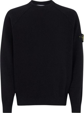 Stone Island Crewneck Sweatshirt met Kompas Badge - Heren - Ronde hals truien - Zwart - 3XL - Katoen - Truien & Vesten