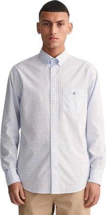 GANT Heren Gingham Normaal Overhemd (Blauw)