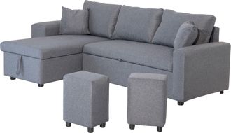 Happy Garden Happy Garden - Sof&aacute; Convertible Tony 3 Plazas Gris Chin&eacute;