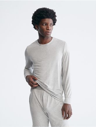 Calvin Klein Mens Ultra-Soft Modern Lounge Sleep Sweatshirt - Grey - XL