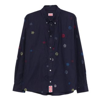 Kenzo Casual Shirts, male, Blue, Size: M Fil Coup&eacute; Cotton Poplin Shirt