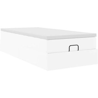 vidaXL Estructura Cama Otomana Colch&oacute;n Cuero Sint&eacute;tico Blanco 80x200cm Vidaxl
