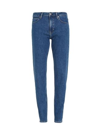 Calvin Klein MR SLIM - SOFT BLACK mit Leder-Brandlabel am hinteren Bundabschluss