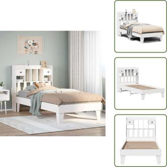 vidaXL The Living Store Letto senza Materasso Bianco 90x190 cm in Legno Massello Pino - Letto senza materasso