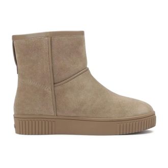 Kazar Schoenen, Dames, Beige, 37 EU, Suède, Minimalistische suède sneeuwlaarzen