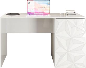 Inosign Schreibtisch »Prisma, Breite 120 cm, Tiefe 50 cm, mit Stauraum (1 Tür - 2 Fächer),« Computertisch, Arbeitstisch, Schminktisch, Tür mit Siebdruck