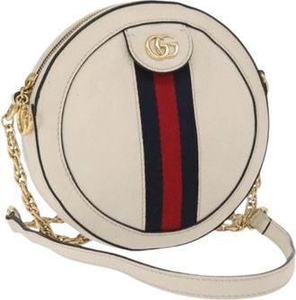 Gucci Pre-owned Cross Body Bags, female, White, Size: ONE SIZE Pre-owned Gg marmont shoulder bag