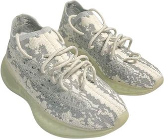 adidas Grey & White Stretch-Knit Boost 350 Sneakers Size 41.5