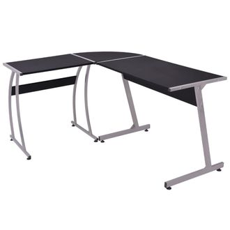 Berkfield Home Corner Desk L-Shaped Black
