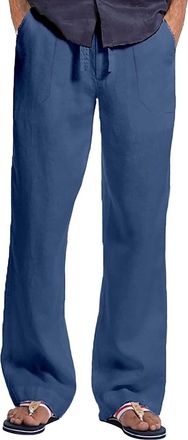 Generic Cotton Lounge Pants for Men Loose Fit Straight Leg Open Hem Stadium Pant Jogger Sweatpants Drawstring Comfy Pyjama Bottoms Breathable Lightweight Thin