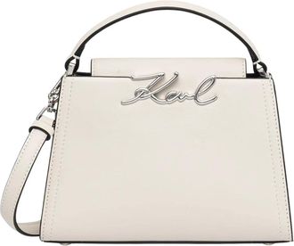 Karl Lagerfeld K/Signature Crossbody Tas - Dames - Handtassen - Beige - ONE Size - Leer - Tassen