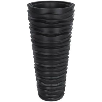 vidaXL Vidaxl - Macetero interior extraíble pp estriado gris antracita 18/45 l