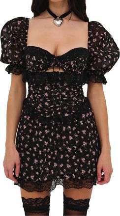 For Love & Lemons Noa Mini Dress In Black
