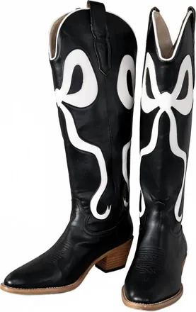 Mi.iM Womens Ribbon Boot In Blackwhite
