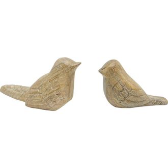 Foreside Home And Garden Vennie Bird Figurines Set of 2 in Beige at Nordstrom