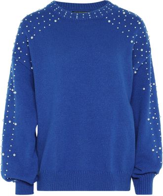 Faina trui met parels Dames KONING BLAUW