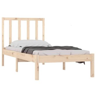 Berkfield Home Beautiful Bed Frame Solid Wood Pine 75x190 cm Small Single in Light Brown