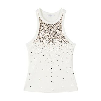 Patrizia Pepe Patrizia Pepe, Sleeveless Tops, female, White, Size: XS Canotta gioiello