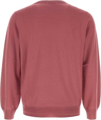Brunello Cucinelli Mens Lunga Sweater Pink Wool Cashmere