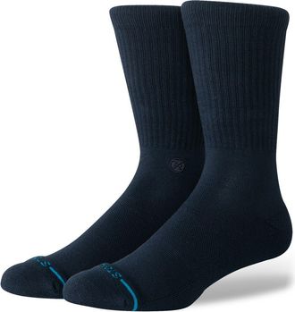 Stance Icon Crew Socks in Dark Navy at Nordstrom, Size Large