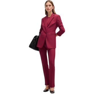 HUGO BOSS Damesblazer met reverskraag (Donkerrood)
