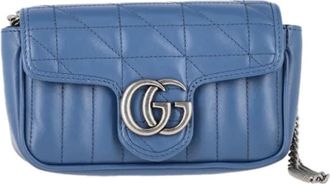 Gucci Pre-owned Cross Body Bags, female, Blue, Size: ONE SIZE Pre-owned Leather gucci-bags