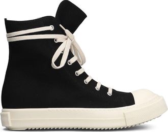 Rick Owens High-Top Sneakers with Off-White Accents and Side Zipper
