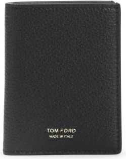 Tom Ford T Line Vouwbare Kaarthouder - Heren - Portefeuilles - Zwart - ONE Size - Leer - Accessoires