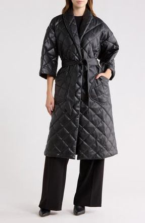 Hutch Mason Diamond Quilted Coat in Black at Nordstrom Rack, Size Large