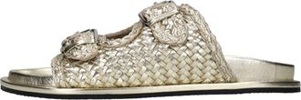 Elena Iachi M53Platino Leren Mules - Dames - Sandalen - Beige - 37 EU - Leer - Schoenen