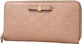 Gucci Pink Leather Long Wallet (Bi-Fold) (Pre-Owned)